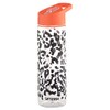 Smash Sipper Water Bottle with Straw 700m Black/Coral Leapard Print