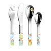 Puresigns WOODY Premium Kinderbesteck-Set: Ergonomisches 4-teiliges Edelstahlbesteck mit Waldtier-Motiven für