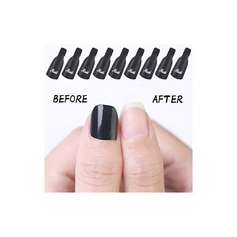 HiMo 10PC Plastic Acrylic Nail Art Soak Off Cap Clip