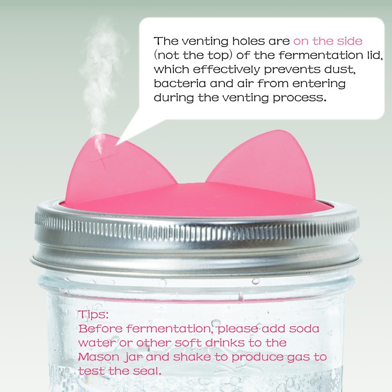 Wingcases Fermentation Lids Silicone Waterless Airlock, Suitable for Wide Mouth