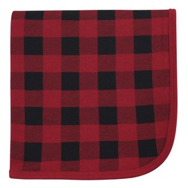 Touched by Nature Unisex Baby Organic Cotton Swaddle, Receiving and Multi-purpose Blanket, Buffalo Plaid, One Size
