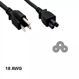 Kentek 10PCS 1' 3 Prong Notebook AC Power Cord NEMA 5-15P to IEC60320 C5 18AWG 10A/125V