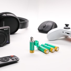 MPOWERD BioLite Viri Rechargeable AA Batteries 2-Pack, USB Port for Charging, 1200mAH, Recharge up to 1000 Times, Alternative to Alkaline Batteries