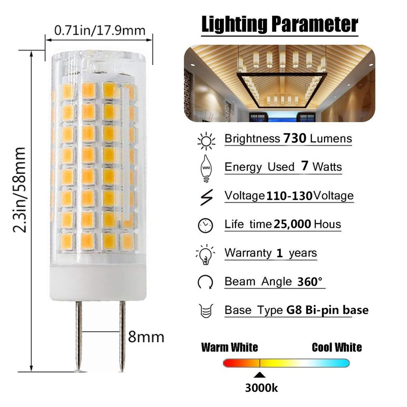 XRZT G8 Led Bulbs 60W 75W Halogen Bulb Replacement, T3/T4