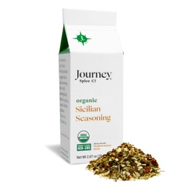 Organic Sicilian Seasoning by Journey Spice Co. | Salt-Free, Sugar-Free, Non-GMO | Natural Mediterranean Italian Spice Herb Blend for Pasta, Veggies, Meat, Salad, and More