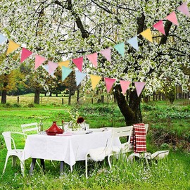 YUANSHOP1 Flag Garland, Triangle Flags, Set of 2, Banners, Camping Flags, Birthday, Party Decoration, Christmas Ornament, Grand Camping Decoration, Flags, 13.1 ft (4 m) Long