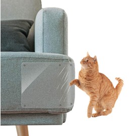 WeTest 8 Pack Furniture Protector from Pet, Self-Adhesive Furniture Scratch Guards, Cat Scratch Couch Protectors Pad with 40 Pins (5.9" x 19.7"), Transparent (LJ-CJ-121407)