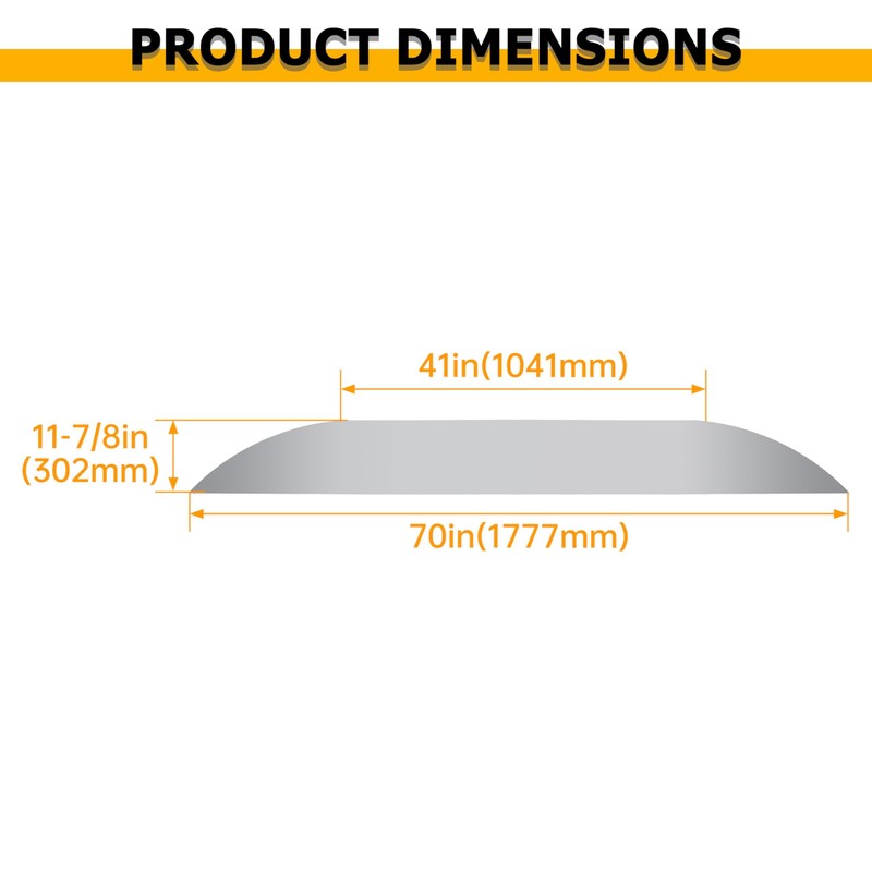 KUAFU Round Fender Back Compatible with 9 x 72 &