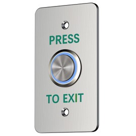 Push to Exit Button，3.39''L x 1.97'' W Stainless Steel Door Bell Type Round Request to Exit Button for Door Access Control with LED Light NC COM and NO Output