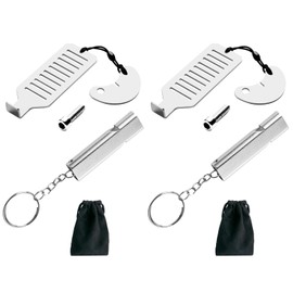 MEGAVOW 6 PCS Portable Door Lock Set, Punch-Free Security Locker, Emergency Survival Whistle, Stainless Steel Heavy Duty Locks with Storage Bag for Apartment Traveling Hotel School Motel Home