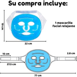 Mascarilla de Gel Facial Frío y Calor para Ojos y Cara Compresa Térmica Reutilizable y Ajustable con Velcro Alivio de Fatiga Visual, Ojos Hinchados y Tensión Spa Facial en Casa