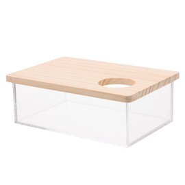 NUOBESTY Sand Bath Box Small Pet Hideout House Hamster Hideout Acrylic Small Pets Sand Bath Box Container Small Animal Digging Sand Hideout Bathtub