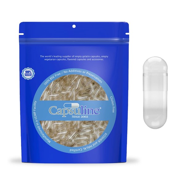 Capsuline Size 0 - Clear Empty Gelatin Capsules - 25000