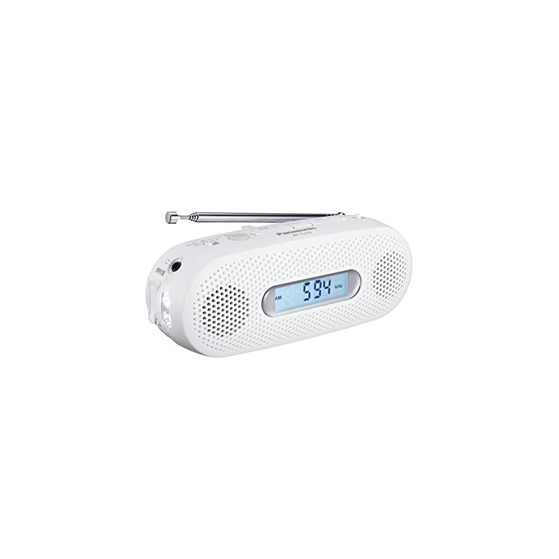 Panasonic RF-TJ10-W FM/AM 2-Band Receiver Hand Crank Charging Radio, White