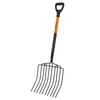 Nohovu Pitchfork for Gardening, 10 Tines Pitch Fork with Non-Slip