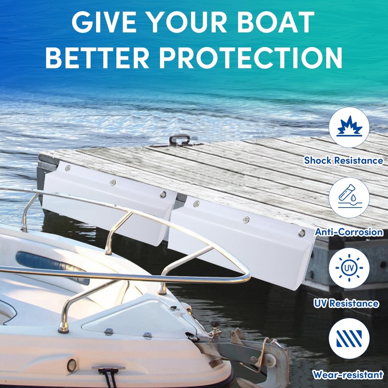 ORLANG 16" Dock Bumpers,PVC Dock Fenders with Stainless Steel Screws,Boat