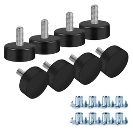 Darcvds M6 Thread Furniture Feet Levelers, 8PCS Antislip Adjustable Levelers Feet Screw in, Leveling Feet Screw on Furniture Glide Leveling for Table, Chair, Stool, Furniture Legs