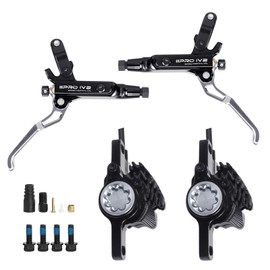 BUCKLOS IIIPRO IV2 MTB Hydraulic Disc Brake Set, 2 Piston Left Front 850mm Right Rear 1550mm Aluminum Alloy Levers Calipers for Mountain Bike/Ebike/Folding Bike/Fat Bike