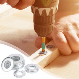 VOSSOT Washers M10 Large, Pack of 100 Washers Stainless Steel A4.8, Body Washers M10 x 25 mm Mudguard Washers, Metal Washers for Nuts and Bolts, Size: M10 [10.5 IØ x 25 AØ x 1.5]