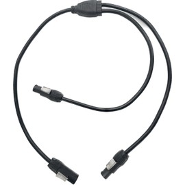 True1 Two-Fer/Y-Split Adaptor, Single Male to Dual Female 3’ Locking Power Cable, 14 AWG