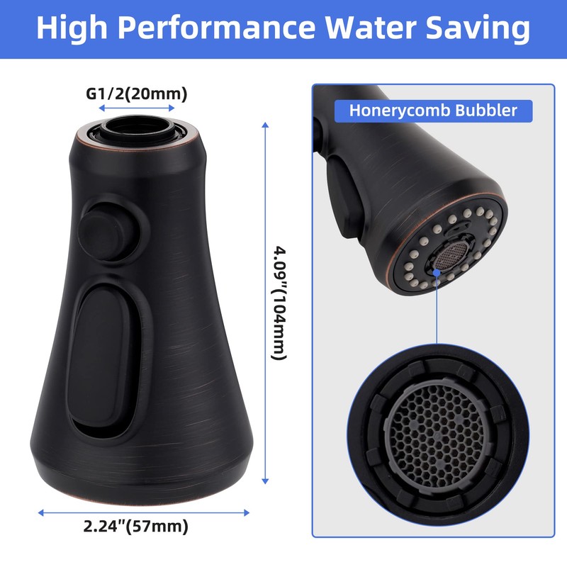 iFealClear Pull Down Kitchen Faucet Head Replacement - 3-Mode Sprayer
