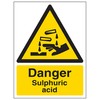 V Safety Danger Sulphuric Acid - Portrait 150 x 200 mm - Glow In The Dark 1mm Rigid Plastic Safety Sign