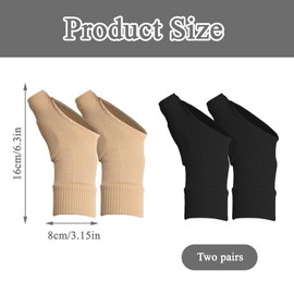 GMHLLES 2 Pairs Hand Support, Elastic Wrist and Thumb Support with Gel Pad, Breathable Comfortable Thumb Supports for a Variety of Activities (Black, Skin Color)