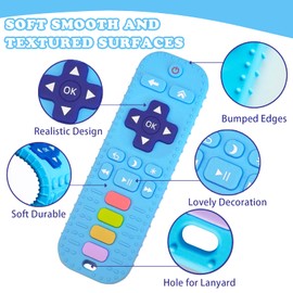 Silicone Baby Teething Toys,Baby Remote Control Toy,Remote Teether for Babies 3-24 Months,Baby Remote Teething Toys,Teething Relief Toys 6-12 Months,Teething Toys BPA Free Refrigerator Safe.