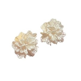 Flower Earrings Flower Studs Earrings Vintage Wedding Flower Earrings Jewelry for Women (White, One size)