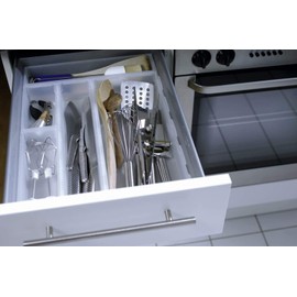 Rotho Basic Modular Organiser Box 38 x 15 cm for Drawers, Plastic (PP) BPA-Free, Transparent, (38.0 x 15.0 x 5.0 cm)