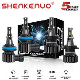 SHENKENUO 4X For Kia Sorento 2015 -2019 H7 & H11 Headlight LED Combo 6000K Bulb Kit