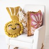 Creative Co-Op, Yellow, Cotton Punch Hook Sun Shaped Pillow with