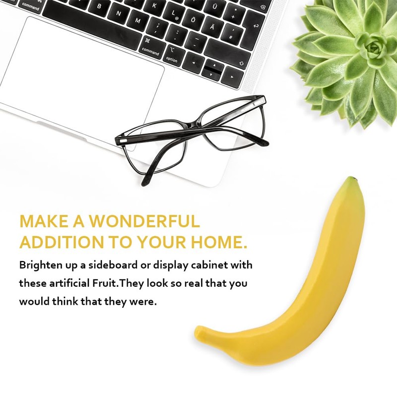EKDJKK Artificial Fake Fruit, Realistic Artificial Banana, Lifelike Plastic Simulation