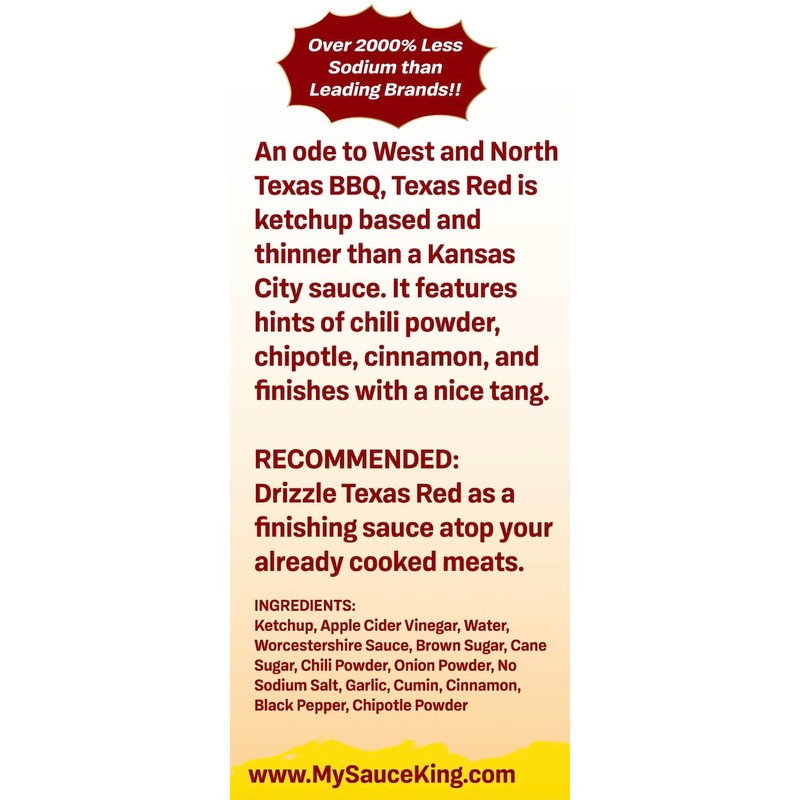 Sauce King Texas Low Sodium Barbecue Sauce