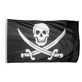 HOHAJIU Pirate Flag Jack Rackham Flag 3 X 5 Ft Polyester Flag with 2 Brass Grommets for Indoor and Outdoor Decoration