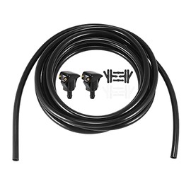 ACROPIX Front Windshield Washer Hose Kit Fit for Toyota Camry with 3 Meter Washer Fluid Hose 12 Pcs Hose Connectors - Pack of 15 Black