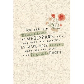Skorpion Postcard with German Text "Blüchen Wegesrand Blumen Zuckerkanpapier