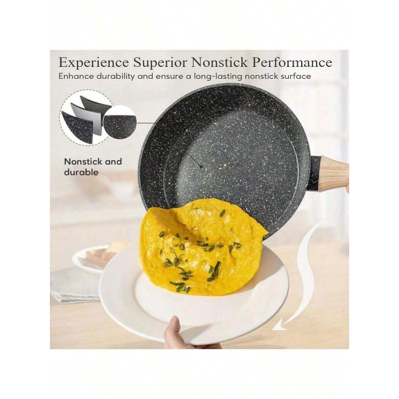 LOOK Fun-12pcs Pots And Pans Set, Non Stick Kitchen Cookware