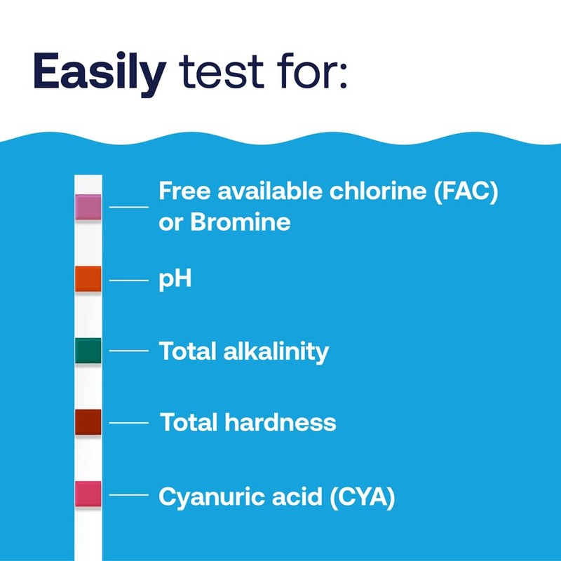 HTH 1279R Pool Care 6-Way Test Strips, Swimming Pool Water