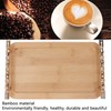 Bamboo Serving Tray with 2 Handle Eco Friendly Multipurpose Rectangular