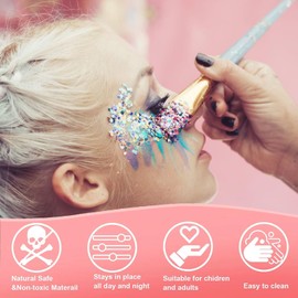 AONAT Body Glitter Gel 30 ml, Glitter Make-Up, Glitter Face, Glitter Make-Up, Long-Lasting Glitter Liquid Gel, for Face Hair Lips Nails Make-Up Cosmetics Festival Party