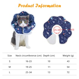 Xiuyer Dog Collar, Cat Collar, for Small Dogs and Adult Cats, Lick Protection Dog After Surgery Dog, Does Not Affect Drinking and Eating (Blue L)
