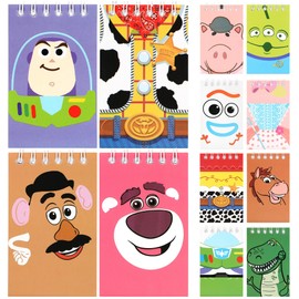 Matconly Toy Inspired Birthday Party Supplies - 24Pcs Mini Notepads for Toy Inspired Birthday Party Favors, Children Cartoon Notepads Children Classroom Rewards，12 Types