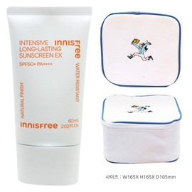 Innisfree Intensive Long Lasting Sunscreen EX+Play Green Cosmetic Pouch (Blue) / 이니스프리 인텐시브 롱래스팅 선스크린 EX+플레이그린 화장품 파우치 (블루)