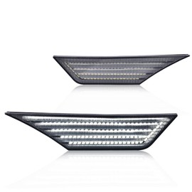 CNNELL LED Side Marker Lights Assembly Compatible with Honda Civic 2016 2017 2018 2019 2020 2021 Switchback Signal Lamp Smoke Lens Chrome Housing 33850TBAA02 33850TBAA01 33800TBAA02
