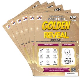 Zoschie 5 Pack Pregnancy Announcement Lottery Scratch Cards, Baby Announcement Cards, Pregnancy Announcement Idea, Family and Grandparents