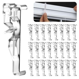 WJIAAA 24 Pieces Valance Clips for Blind Clear Plastic Invisibility Replacement Blinds Clips for Valance 2.5 Inch Horizontal Wood Window Horizontal Blind