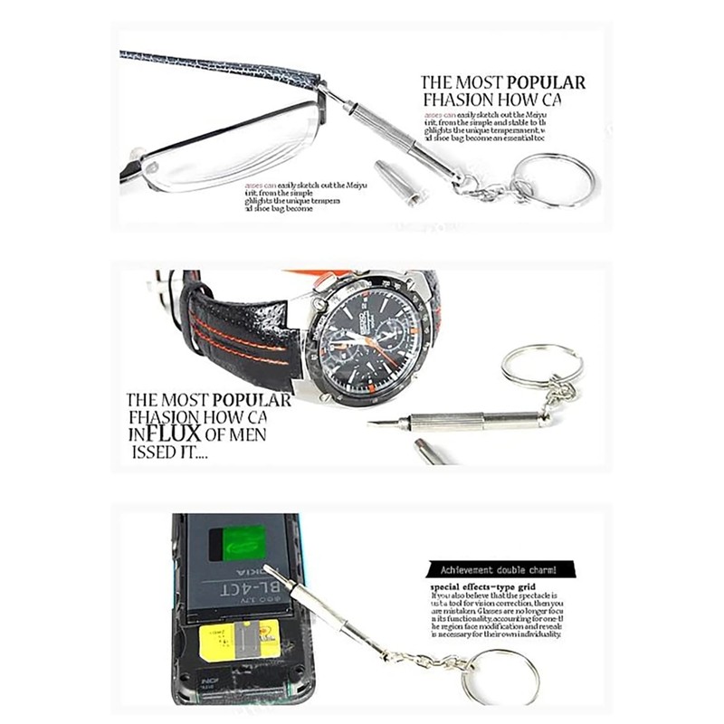 Screwdriver Key Ring for Glasses Repair Sunglasses Repair Double-Sided 2
