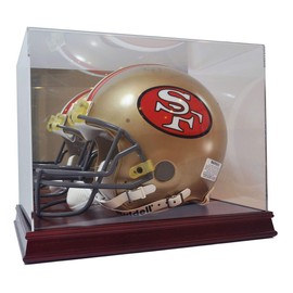 SAFTGARD SUPPLIES Deluxe Acrylic Wood Base Football Helmet Display Case