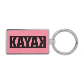 RDW Palindrome Kayak Premium Leatherette Keychain kayaking yak kayaker watercraft - Pink